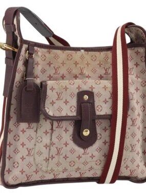 LOUIS VUITTON Monogram Mini Besace Mary Kate Shoulder Bag Red M92321 Auth BA9879